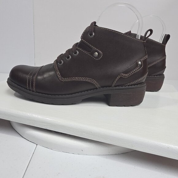 Eastland Overdrive Boots Womens Size 7.5 Brown Leather Lace Up Cap Toe Lug Sole - Picture 4 of 10